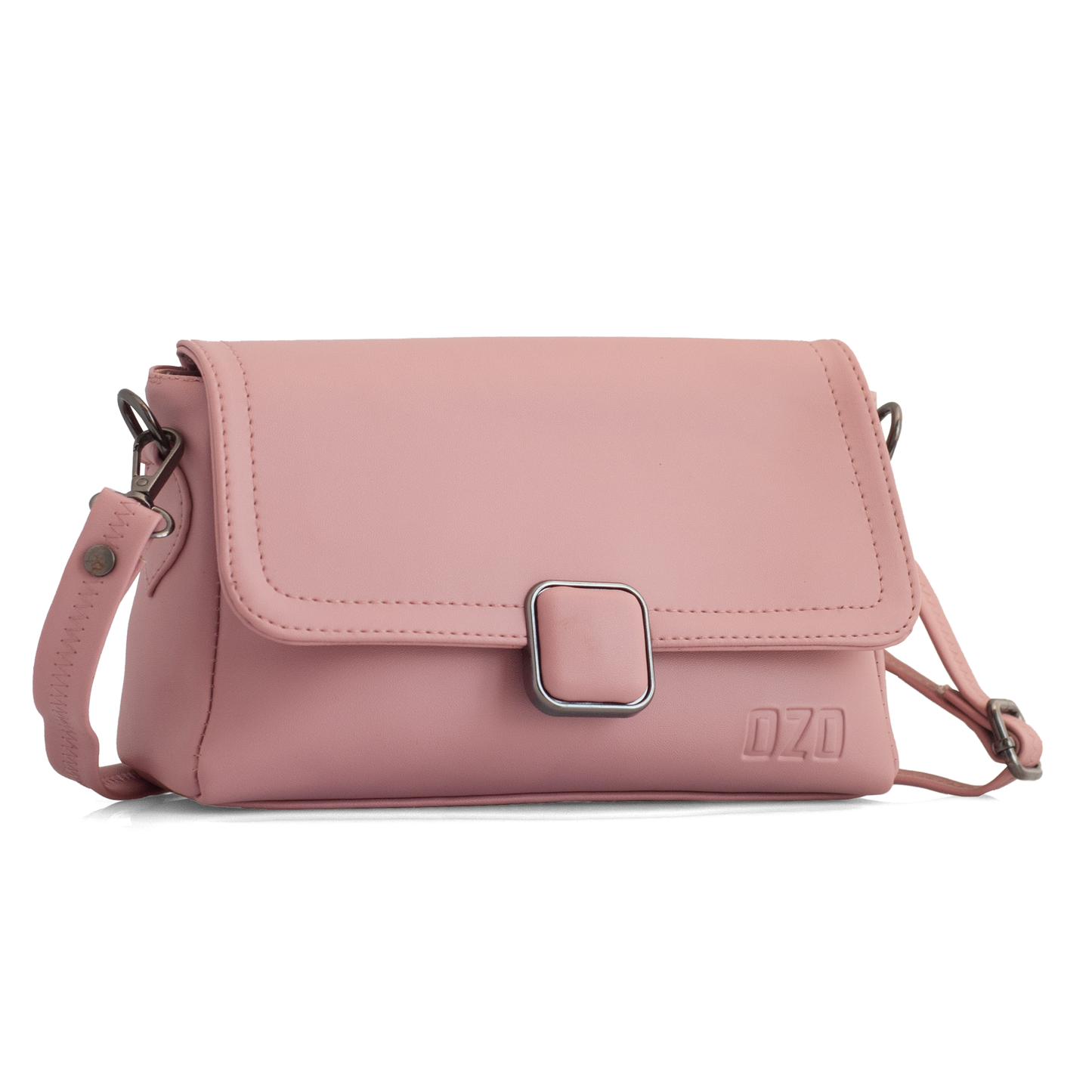 Elegant Teal Vegan Leather Sling Bag with Adjustable Strap, Magnetic Closure, and Multiple Compartments