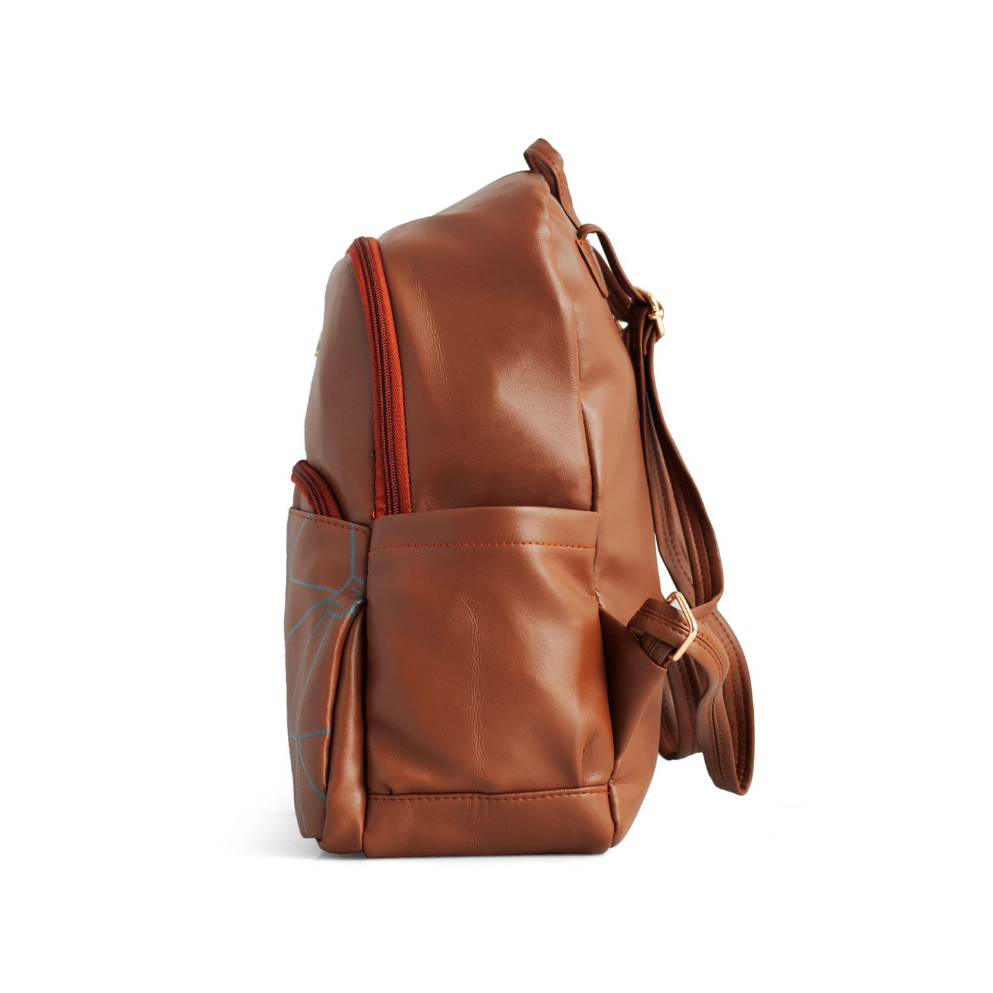 Vegan Leather Backpack with Double Zip Closure, External Pocket, Adjustable Straps