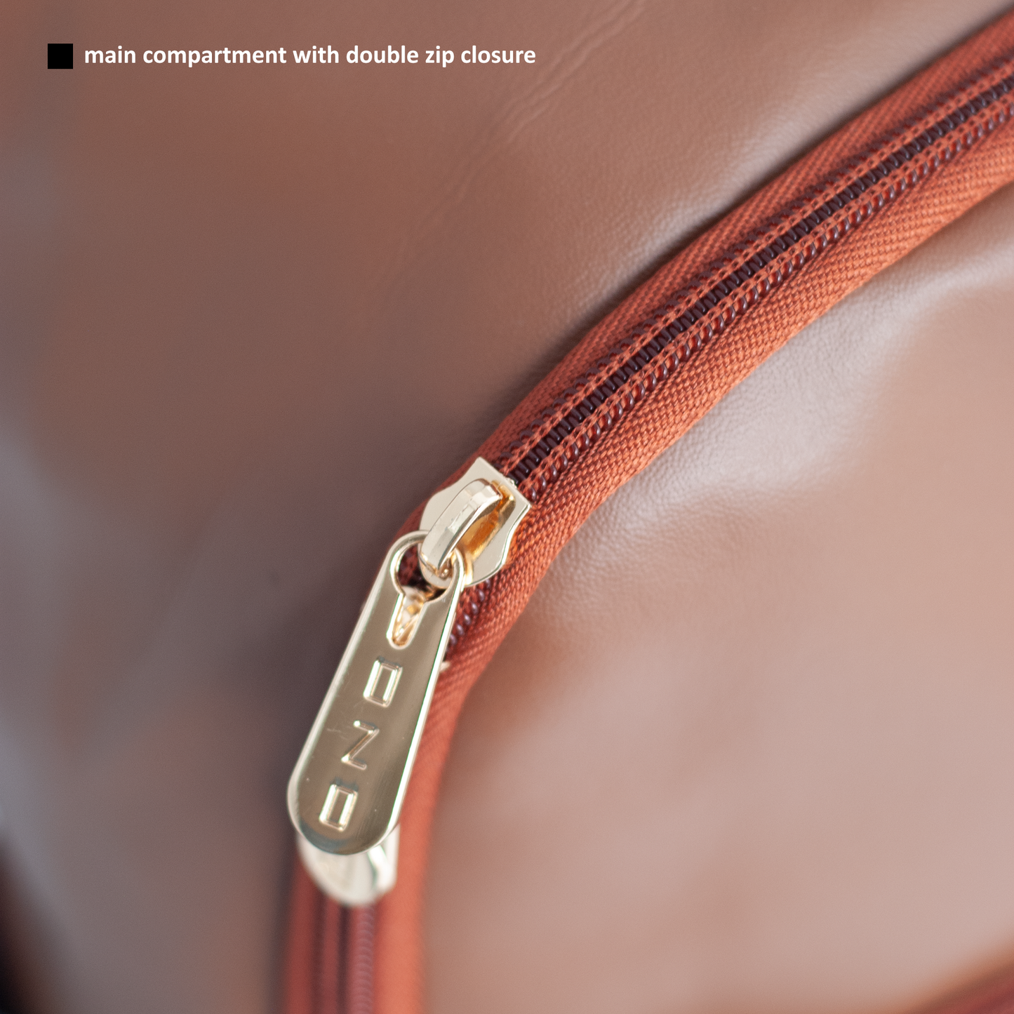 Vegan Leather Backpack with Double Zip Closure, External Pocket, Adjustable Straps