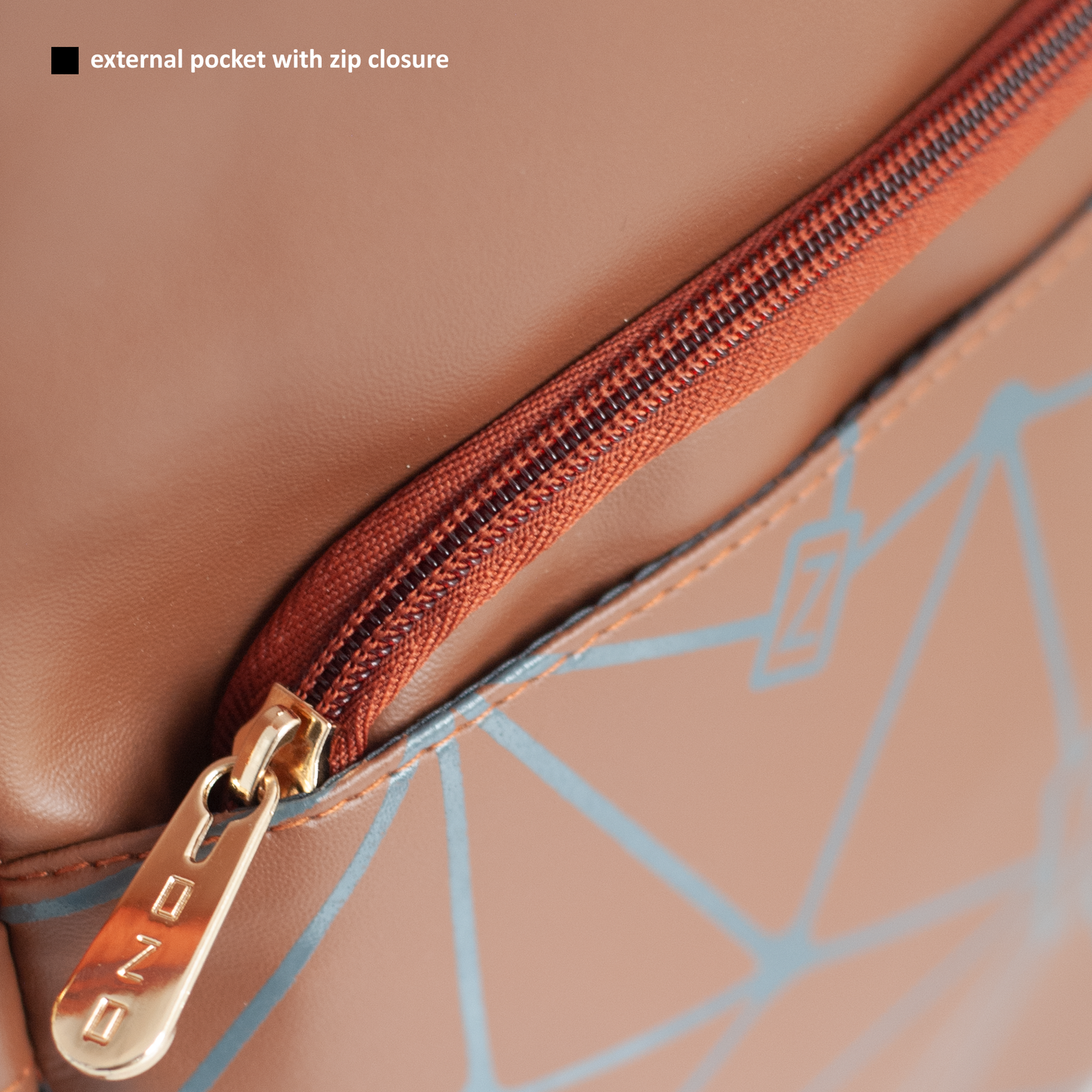 Vegan Leather Backpack with Double Zip Closure, External Pocket, Adjustable Straps