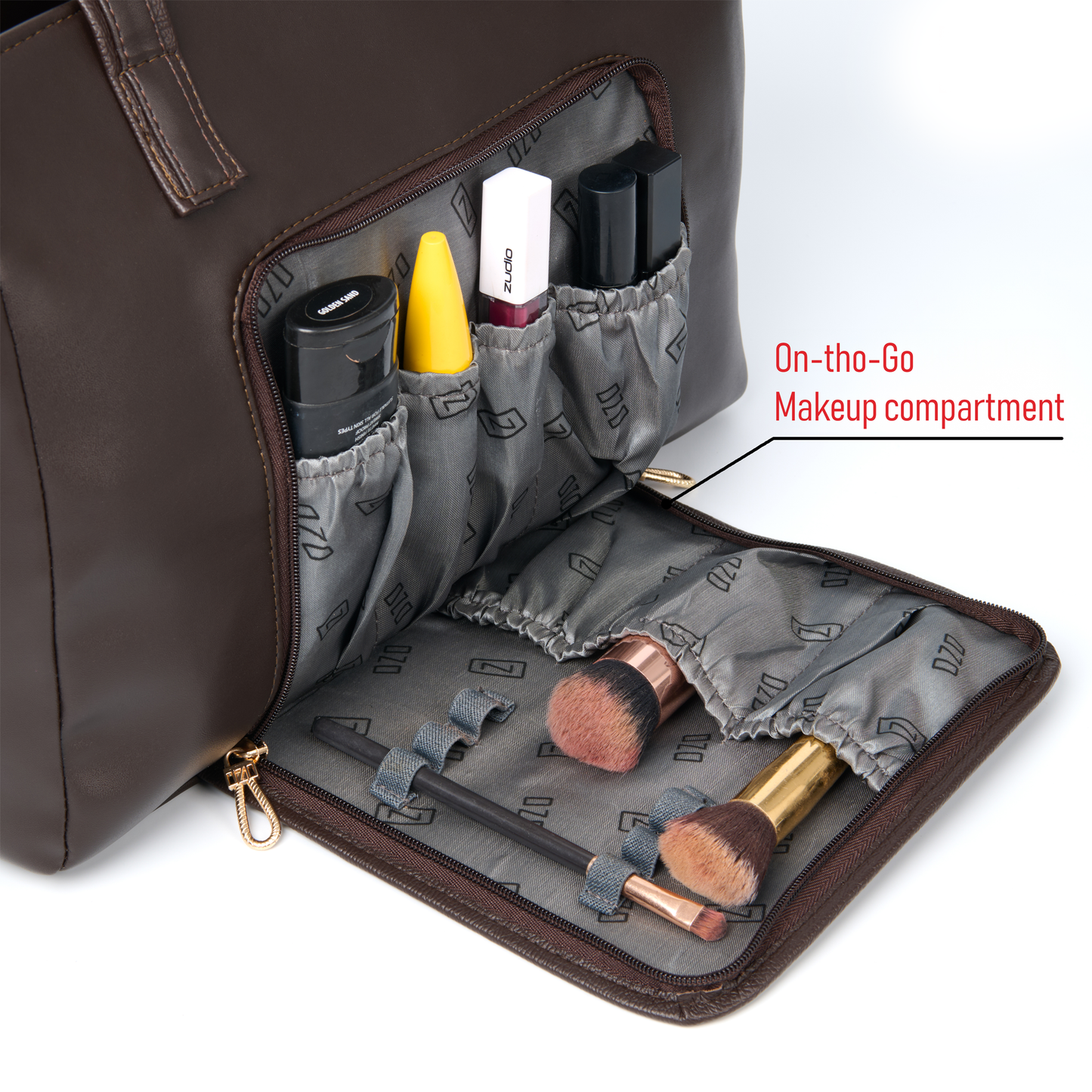 OZO Ladies Fashion Handbag with On-the-Go Makeup Compartment, 15.6 inch Laptop Sleeves and Secure Zipper Pockets