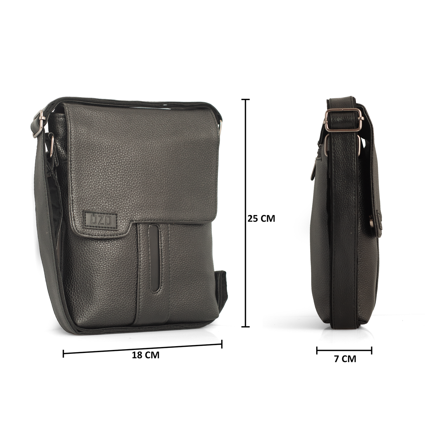 Premium Vegan Leather Sling Bag for Men - Crossbody Shoulder Bag with Adjustable Strap, Multiple Compartments & Magnetic Closure