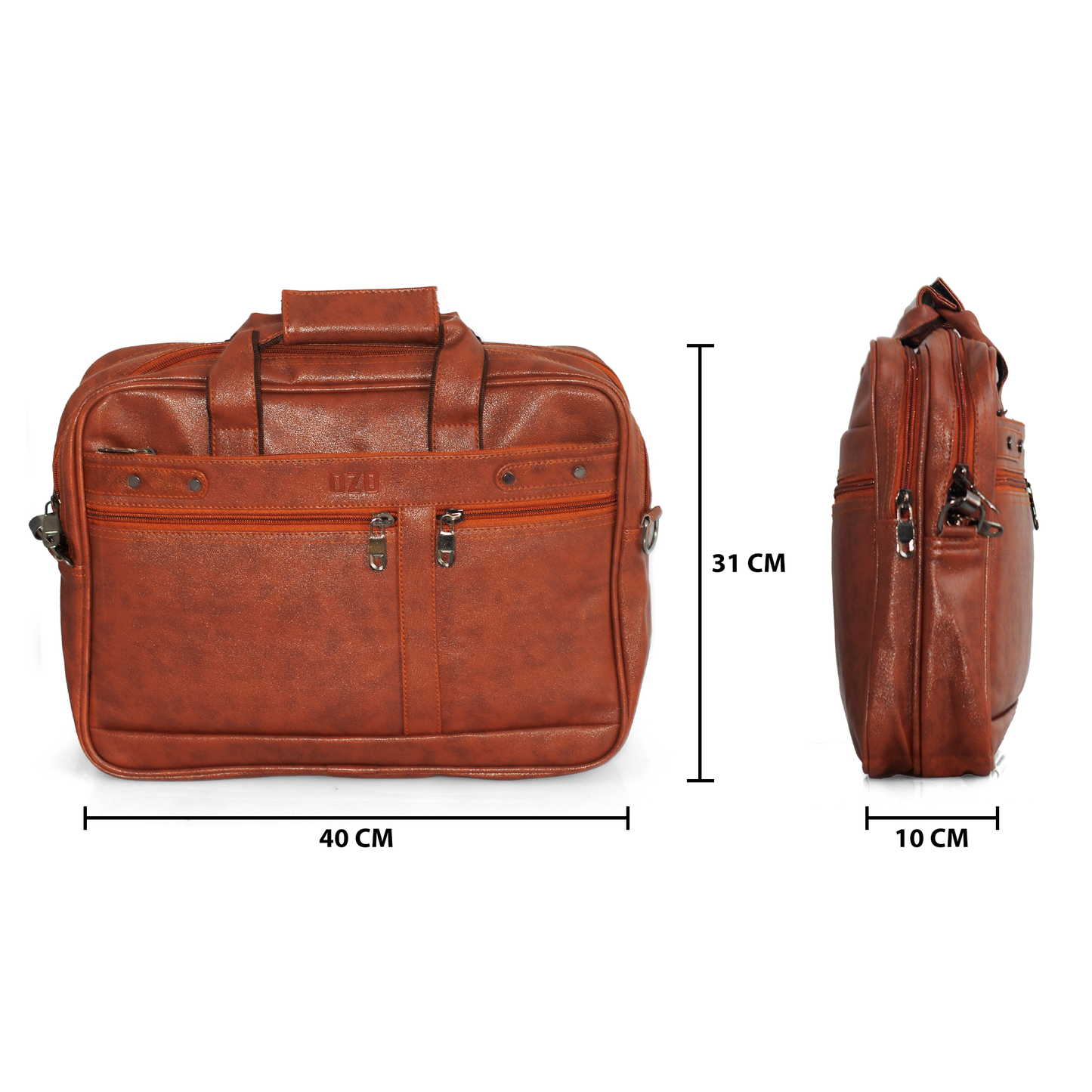 Premium Vegan Leather Laptop Bag with Detachable Compartments and Adjustable Strap