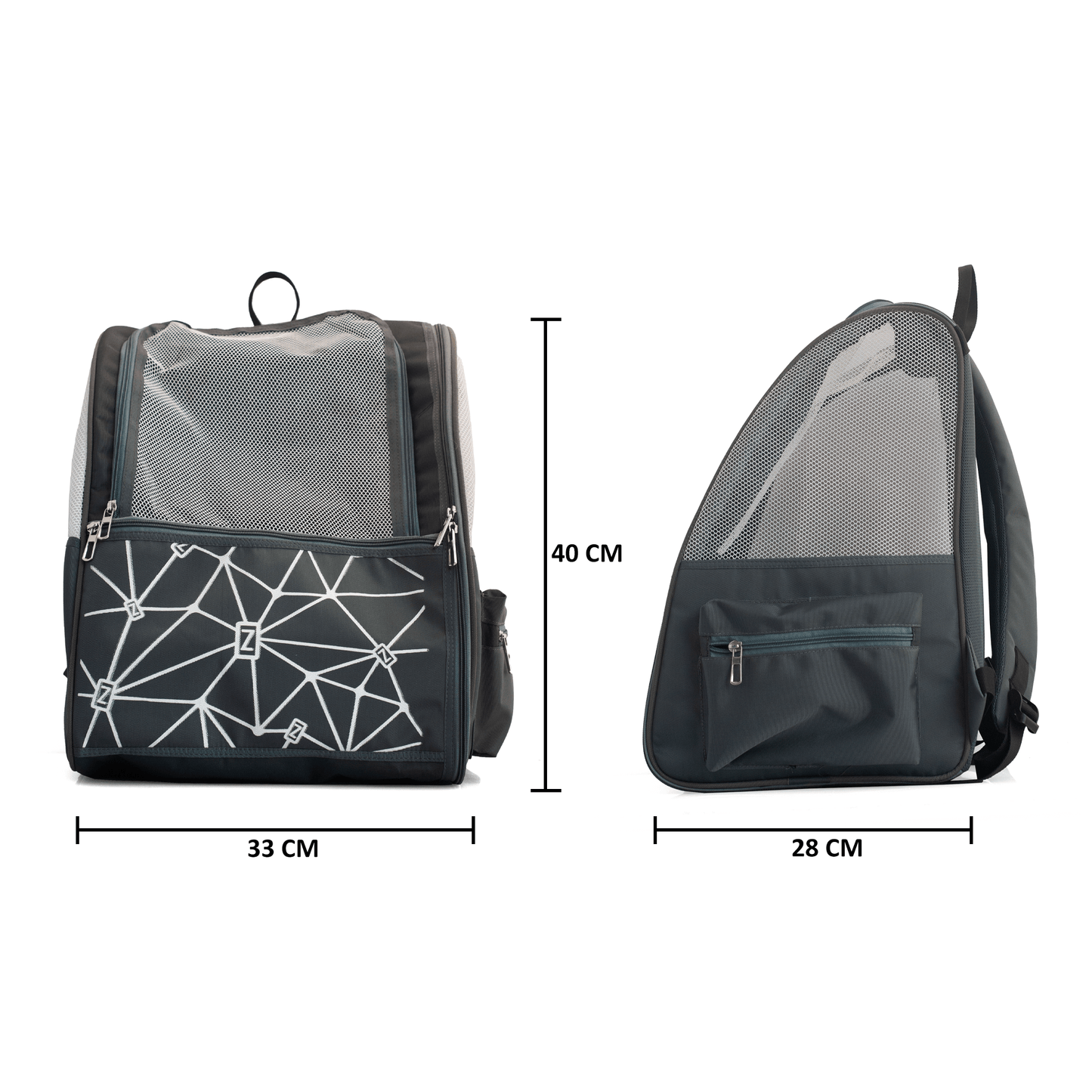 Premium Pet Carrier Backpack for Dogs & Cats – Breathable Mesh Design, Adjustable Straps & Zip Pockets | Travel-Friendly Pet Bag - OZO Bags