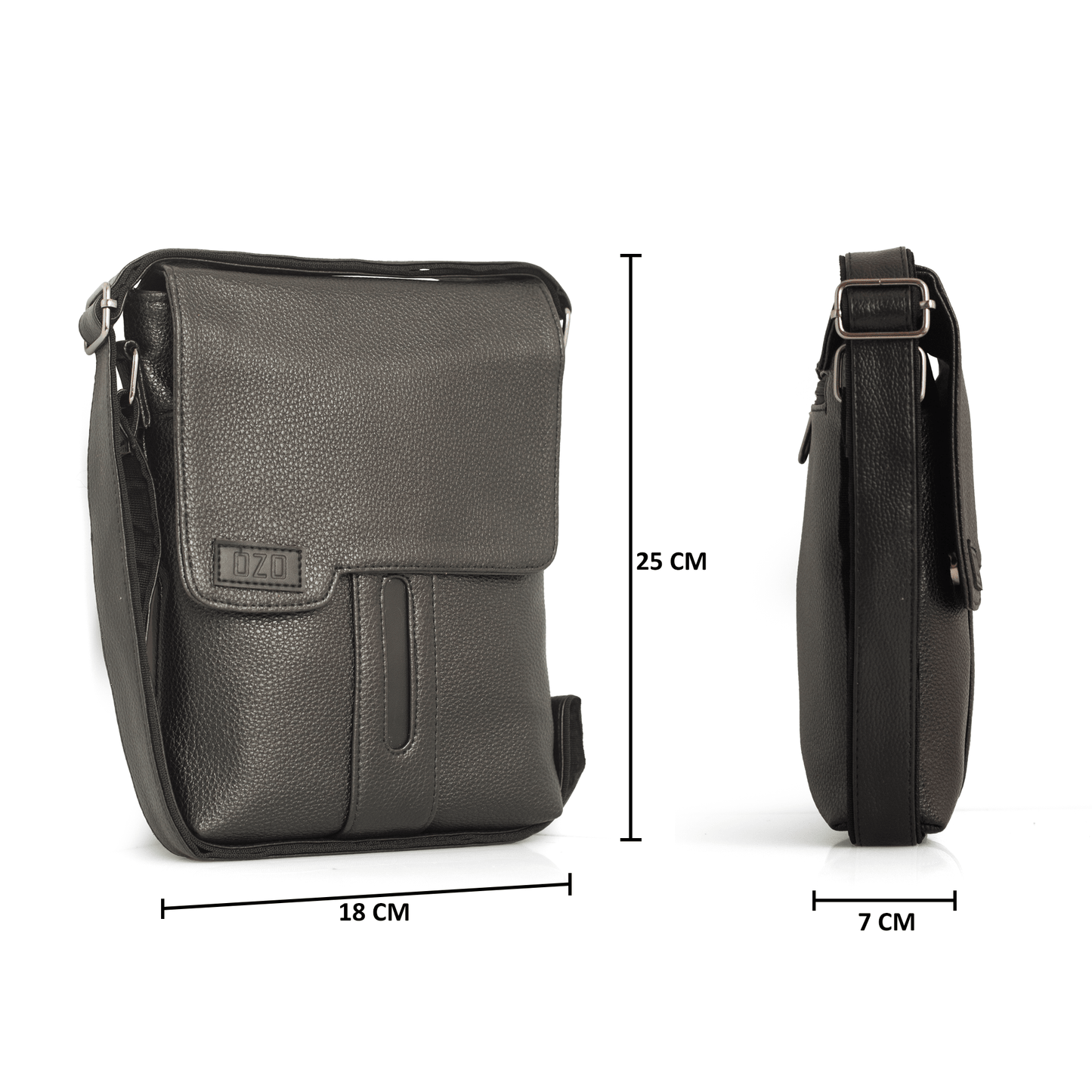 Premium Vegan Leather Sling Bag for Men - Crossbody Shoulder Bag with Adjustable Strap, Multiple Compartments & Magnetic Closure - OZO Bags