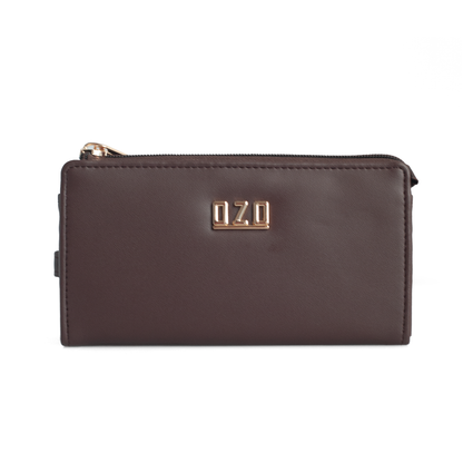 OZO Vegan Leather Women’s Wallet – Stylish Zip-Around Clutch with Multiple Card Slots & Coin Pocket