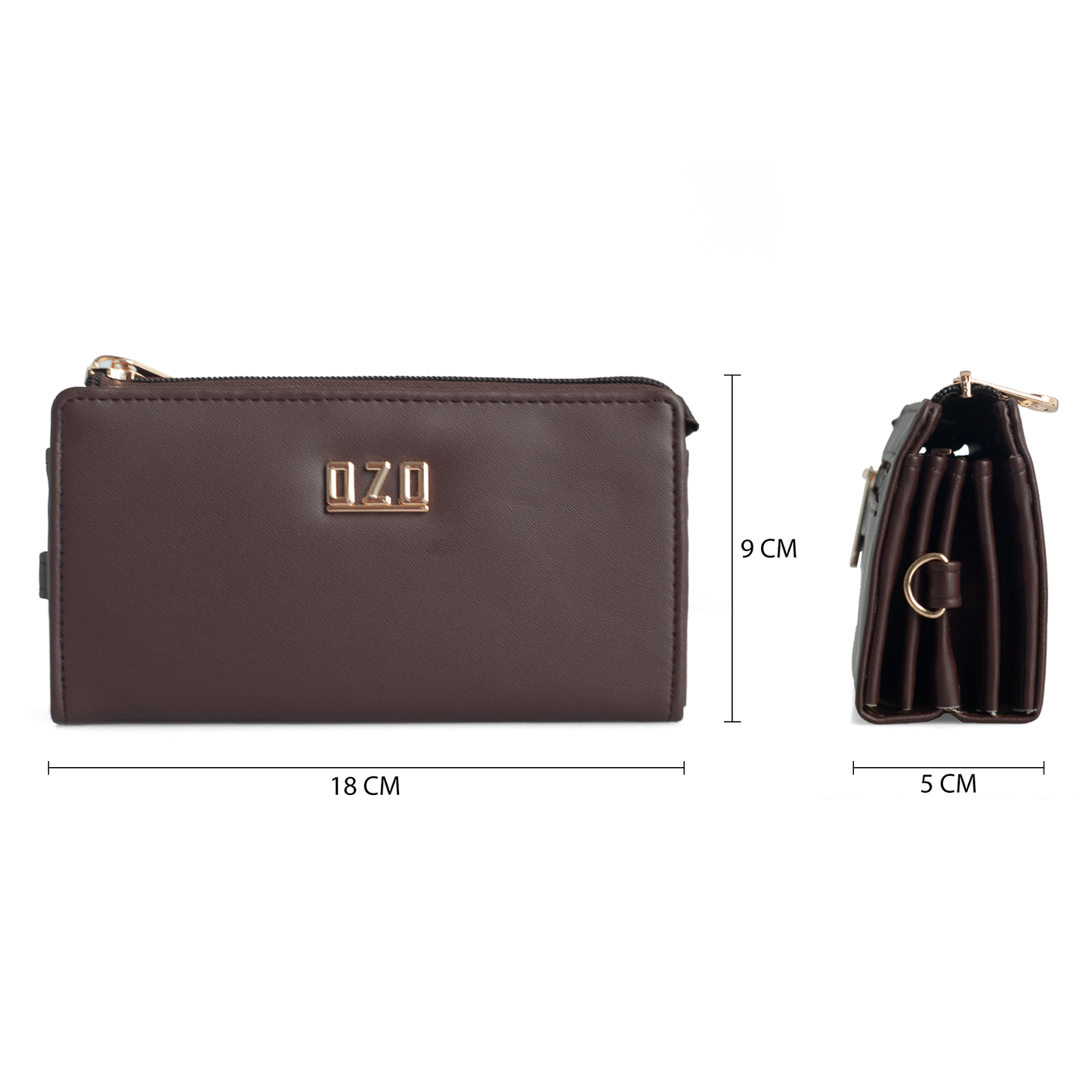 OZO Vegan Leather Women’s Wallet – Stylish Zip-Around Clutch with Multiple Card Slots & Coin Pocket