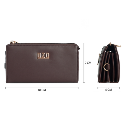 OZO Vegan Leather Women’s Wallet – Stylish Zip-Around Clutch with Multiple Card Slots & Coin Pocket