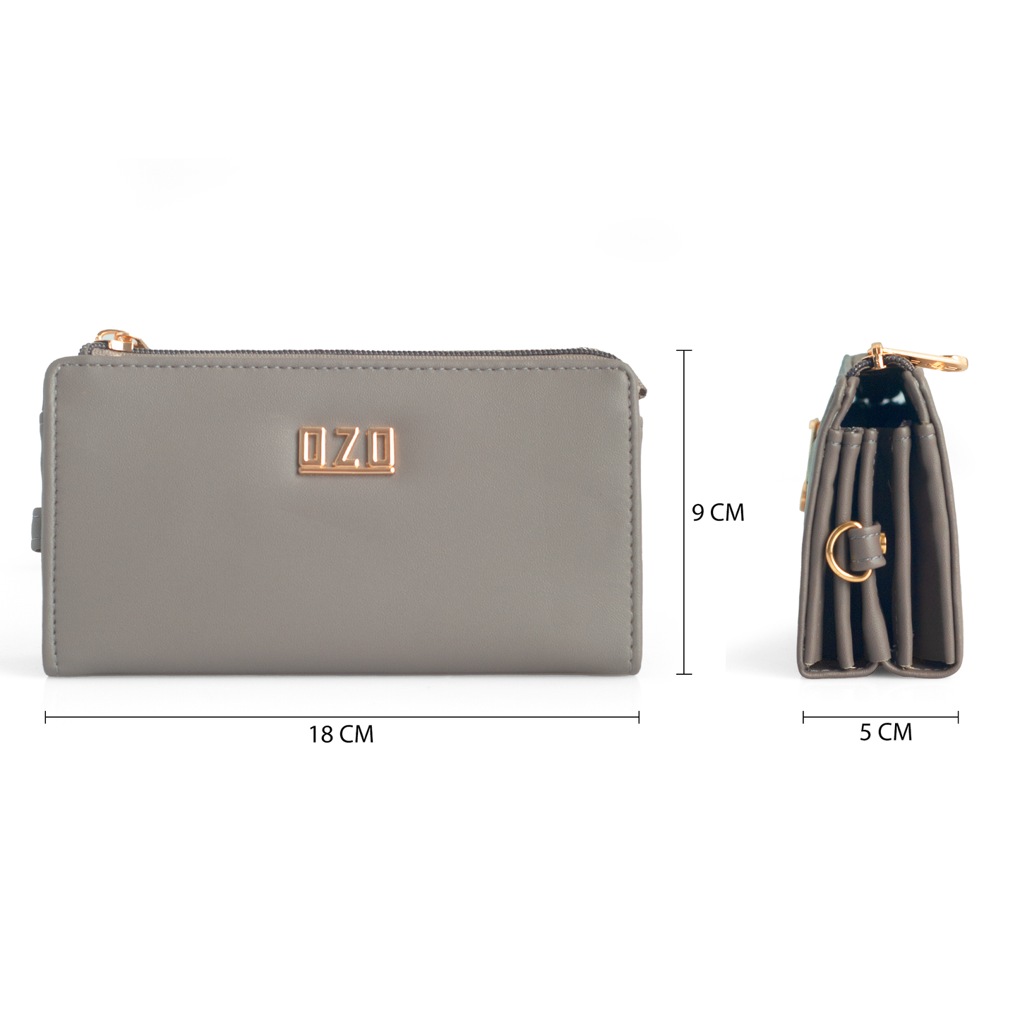 OZO Vegan Leather Women’s Wallet – Stylish Zip-Around Clutch with Multiple Card Slots & Coin Pocket