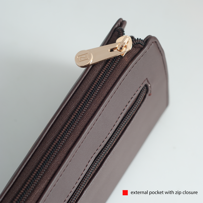 OZO Vegan Leather Women’s Wallet – Stylish Zip-Around Clutch with Multiple Card Slots & Coin Pocket
