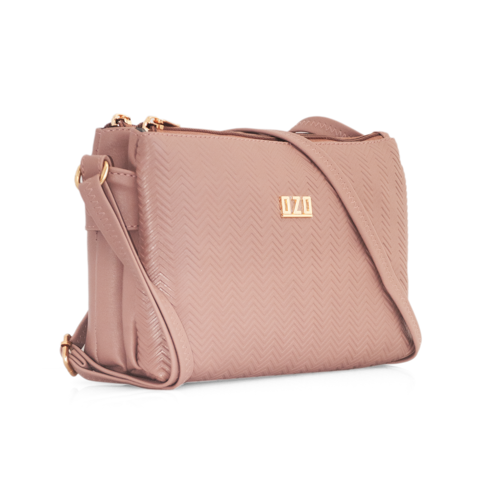 Stylish Vegan Leather Pink Sling Bag with Multiple Stylish Vegan Leather Pink Sling Bag with Multiple