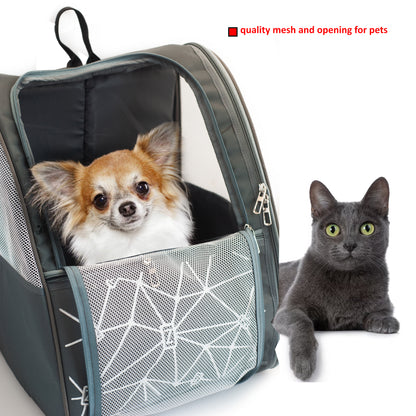 Premium Pet Carrier Backpack for Dogs & Cats – Breathable Mesh Design, Adjustable Straps & Zip Pockets | Travel-Friendly Pet Bag