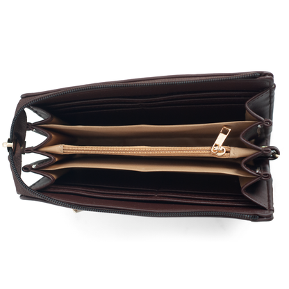 OZO Vegan Leather Women’s Wallet – Stylish Zip-Around Clutch with Multiple Card Slots & Coin Pocket