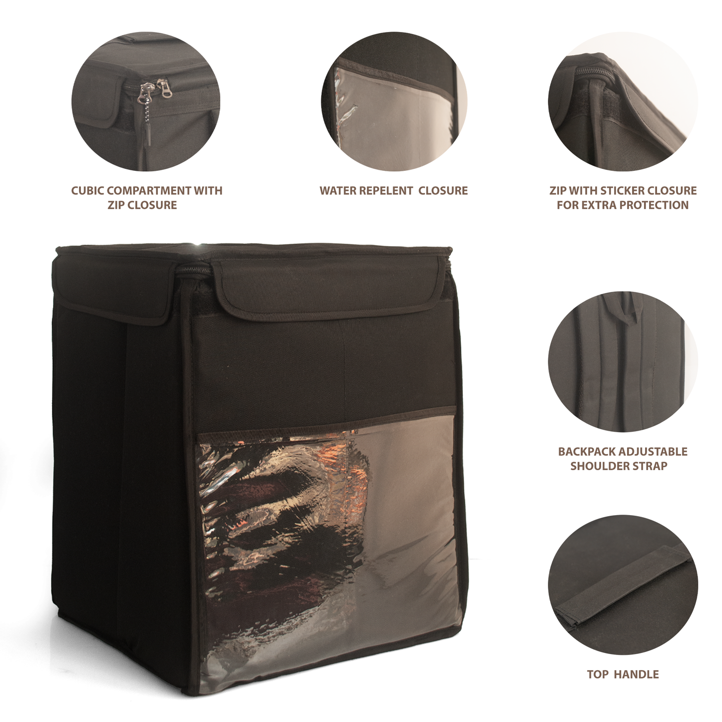 40L Premium Insulated Food Delivery Bag | Waterproof, Heat Retention with Aluminum Lining | Backpack & Handle Design for Restaurant, Swiggy, Zomato, and Grocery Deliveries