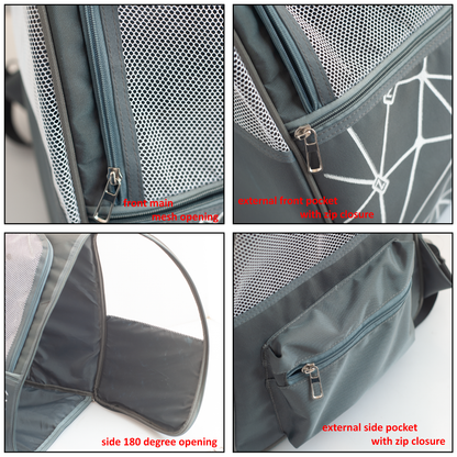 Premium Pet Carrier Backpack for Dogs & Cats – Breathable Mesh Design, Adjustable Straps & Zip Pockets | Travel-Friendly Pet Bag