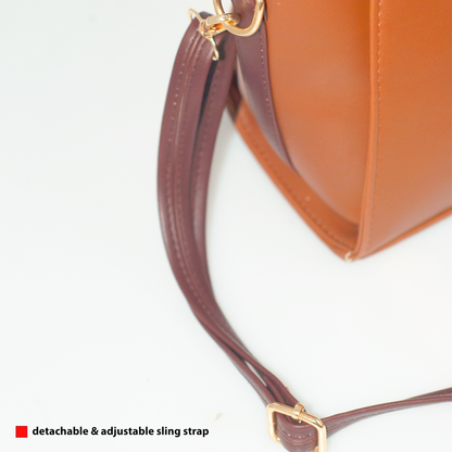 Luxury Women's Designer Handbag – OZO Stylish PU Leather Shoulder Bag with Top Handle & Sling Strap for Office, Casual & Party Use