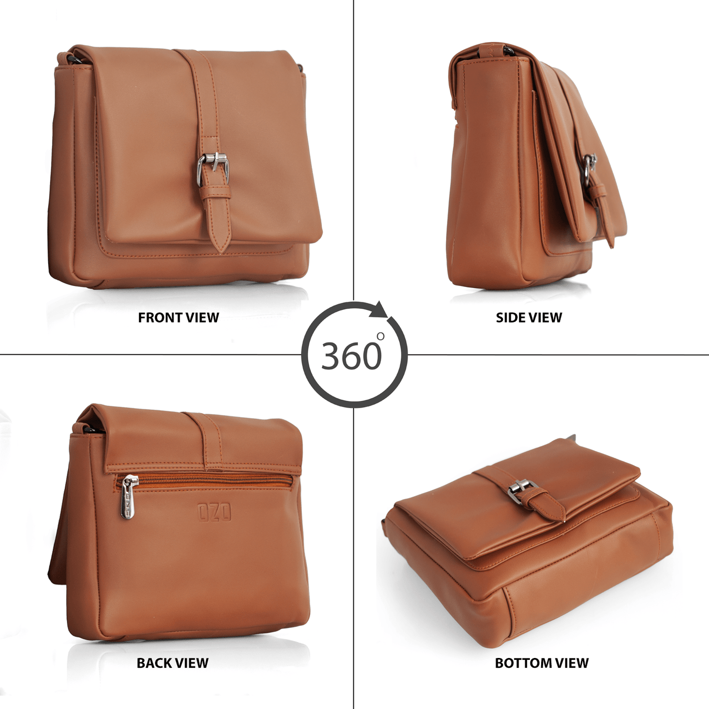 Compact Vegan Leather Sling Bag with Adjustable Strap and Multiple Compartments – Stylish Crossbody Bag for Everyday Use - OZO Bags