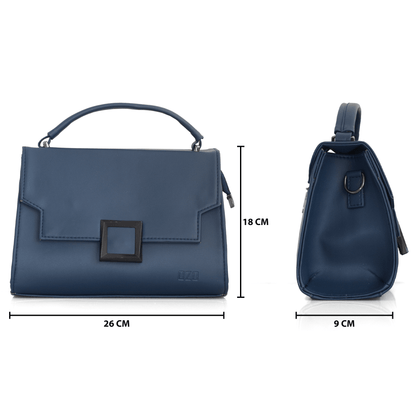 Elegant Blue Handbag for Women – Stylish Shoulder & Crossbody Bag with Magnetic Flap & Zip Compartments - OZO Bags