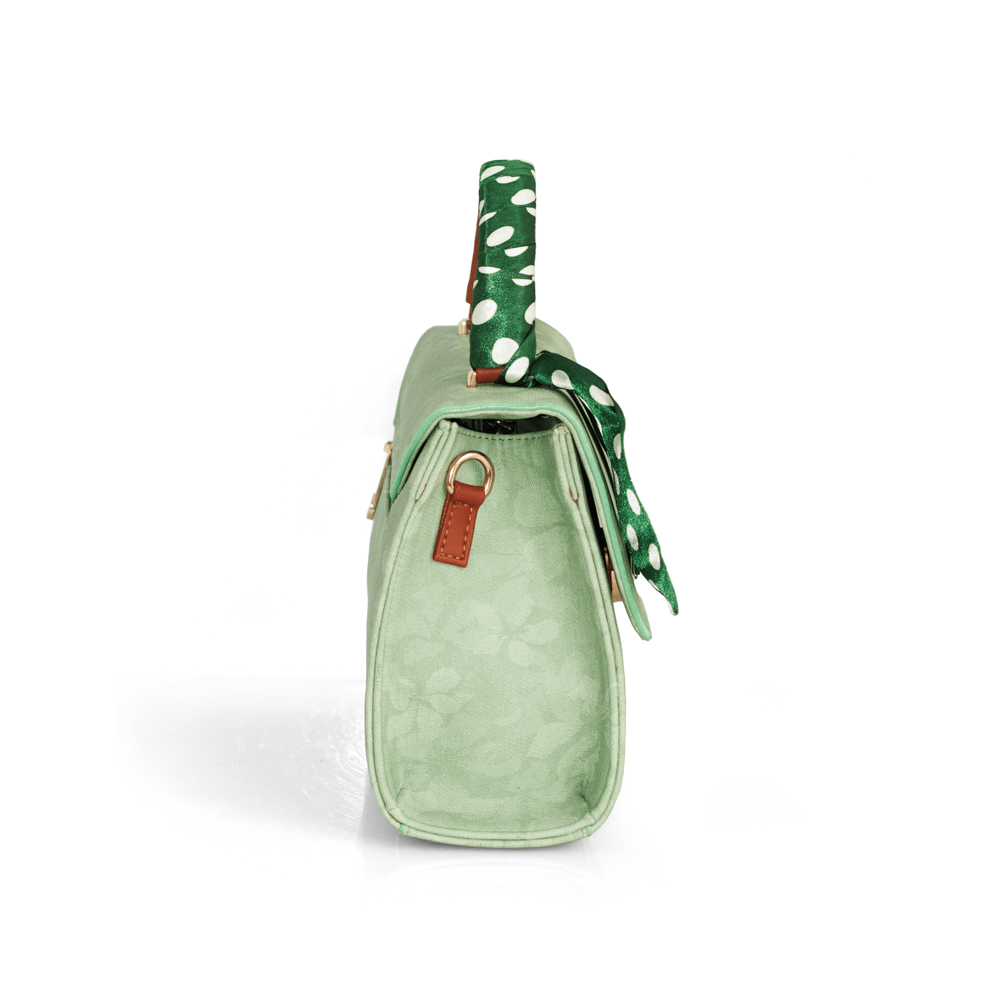 Elegant Green Women’s Handbag – Stylish & Compact Shoulder Bag with Adjustable Sling, Multiple Compartments & Metal Studded Base - OZO Bags