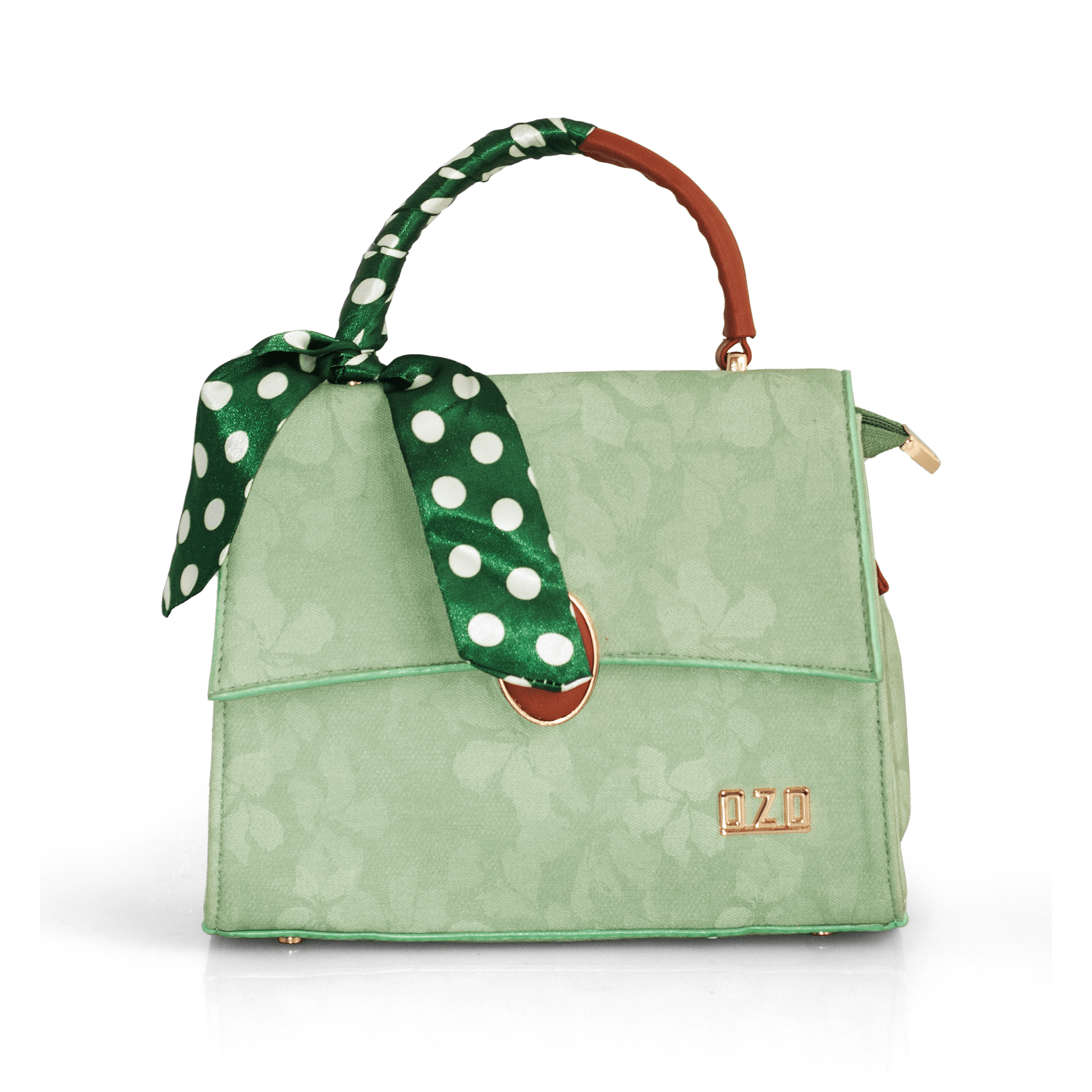 Elegant Green Women’s Handbag – Stylish & Compact Shoulder Bag with Adjustable Sling, Multiple Compartments & Metal Studded Base - OZO Bags