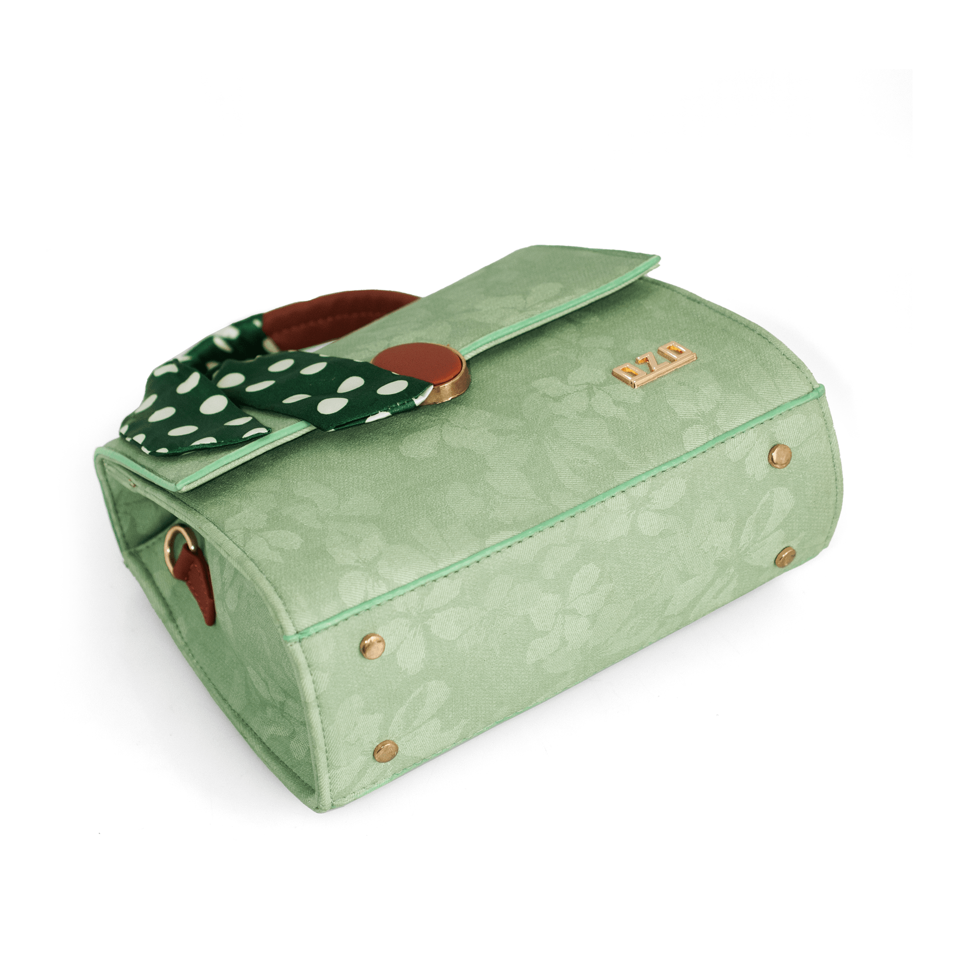 Elegant Green Women’s Handbag – Stylish & Compact Shoulder Bag with Adjustable Sling, Multiple Compartments & Metal Studded Base - OZO Bags