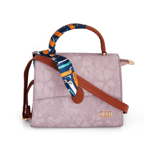 Elegant Pink Women’s Handbag – Stylish & Compact Shoulder Bag with Adjustable Sling, Multiple Compartments & Metal Studded Base - OZO Bags