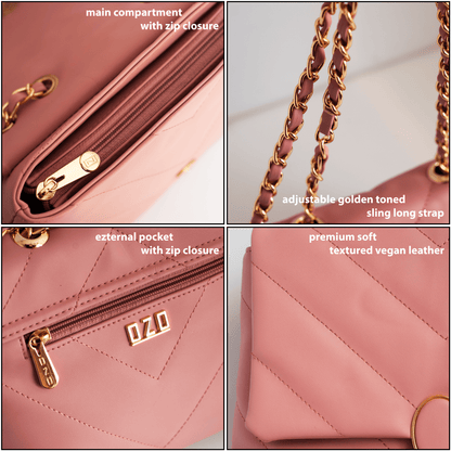 Elegant Quilted Vegan Leather Sling Bag for Women – Stylish & Functional Handbag - OZO Bags