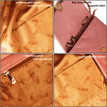 Elegant Quilted Vegan Leather Sling Bag for Women – Stylish & Functional Handbag - OZO Bags