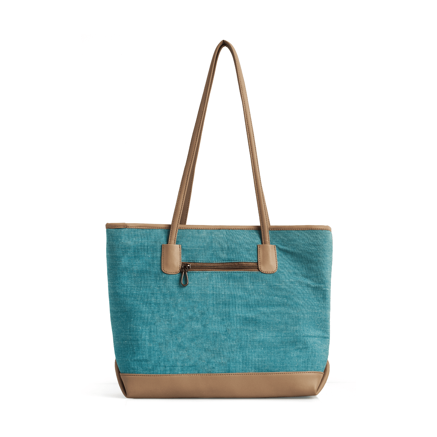 Elegant Vegan Leather & Cotton Tote Bag – Stylish Women’s Shoulder Bag with Multiple Compartments - OZO Bags
