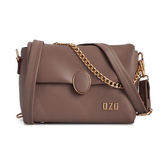 Elegant Vegan Leather Handbag with Gold Chain Strap – Compact, Stylish, and Functional Design for Women - OZO Bags