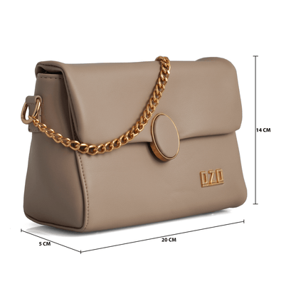 Elegant Vegan Leather Handbag with Gold Chain Strap – Compact, Stylish, and Functional Design for Women - OZO Bags