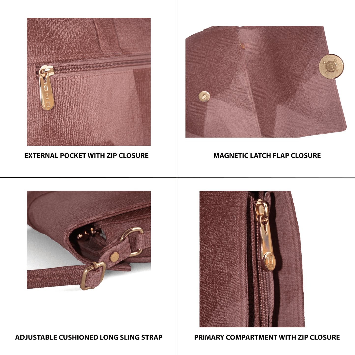 Elegant Vegan Leather Sling Bag for Women with Adjustable Strap and Premium Compartments - OZO Bags