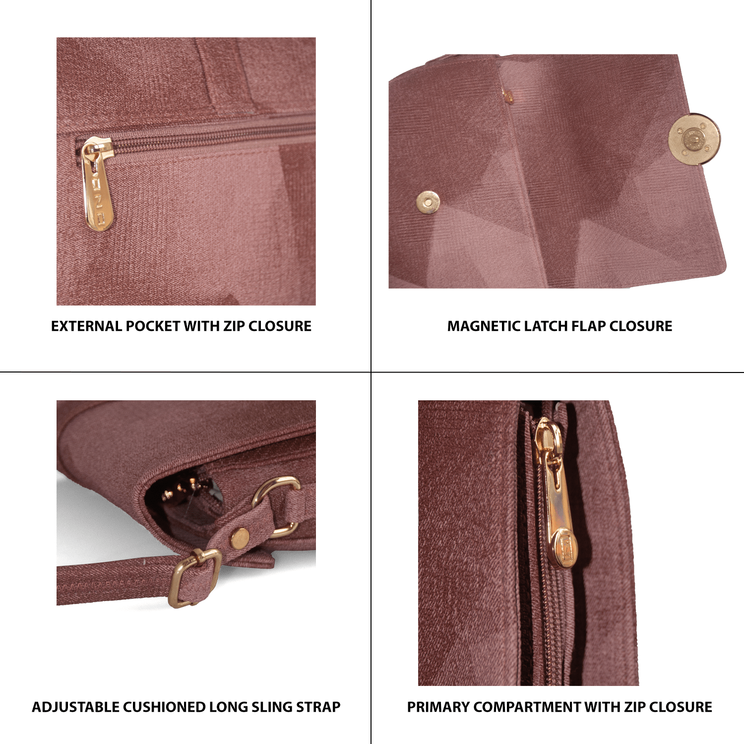 Elegant Vegan Leather Sling Bag for Women with Adjustable Strap and Premium Compartments - OZO Bags
