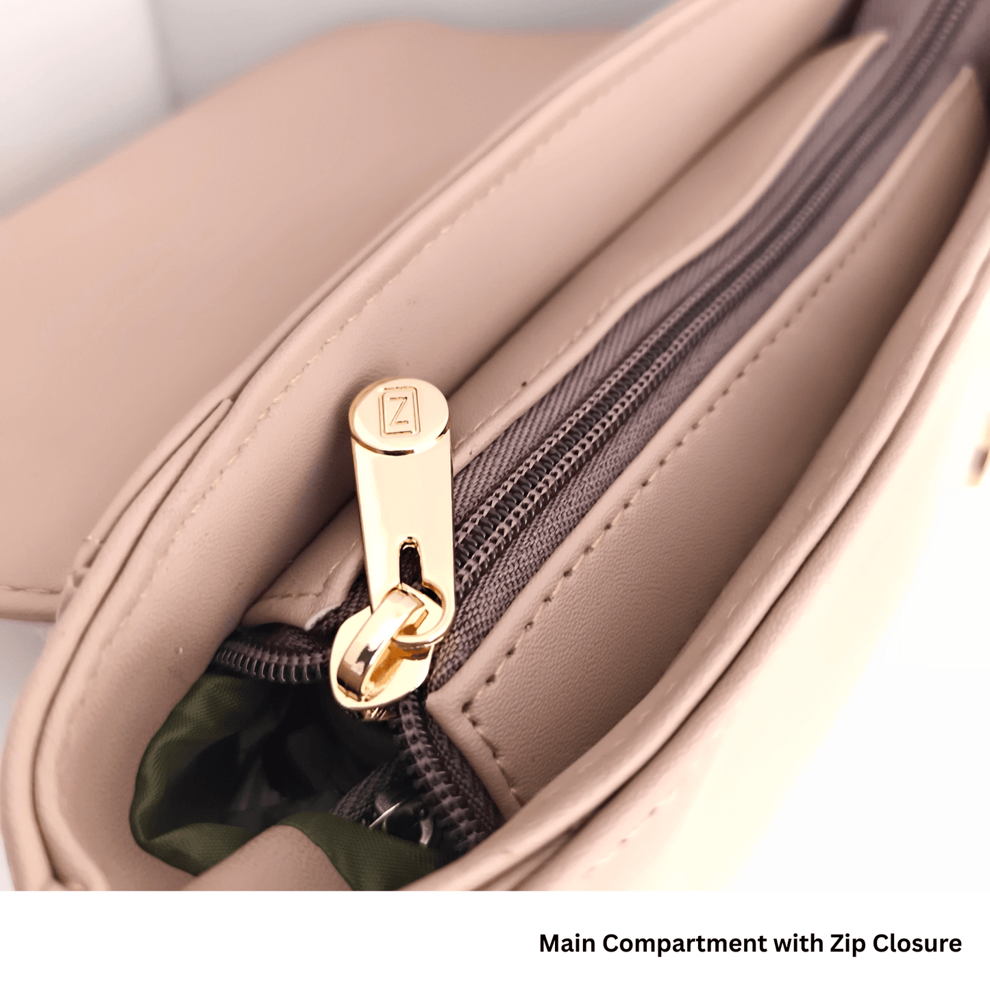 Elegant Vegan Leather Sling Bag for Women with Magnetic Flap & Multiple Zip Pockets | Stylish Everyday Crossbody Bag - OZO Bags