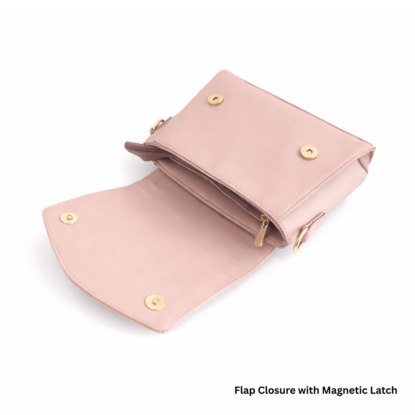 Elegant Vegan Leather Sling Bag for Women with Magnetic Flap & Multiple Zip Pockets | Stylish Everyday Crossbody Bag - OZO Bags