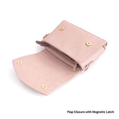 Elegant Vegan Leather Sling Bag for Women with Magnetic Flap & Multiple Zip Pockets | Stylish Everyday Crossbody Bag - OZO Bags