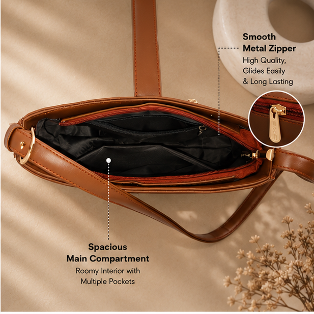 OZO Velora Premium Vegan Leather Sling Bag for Women