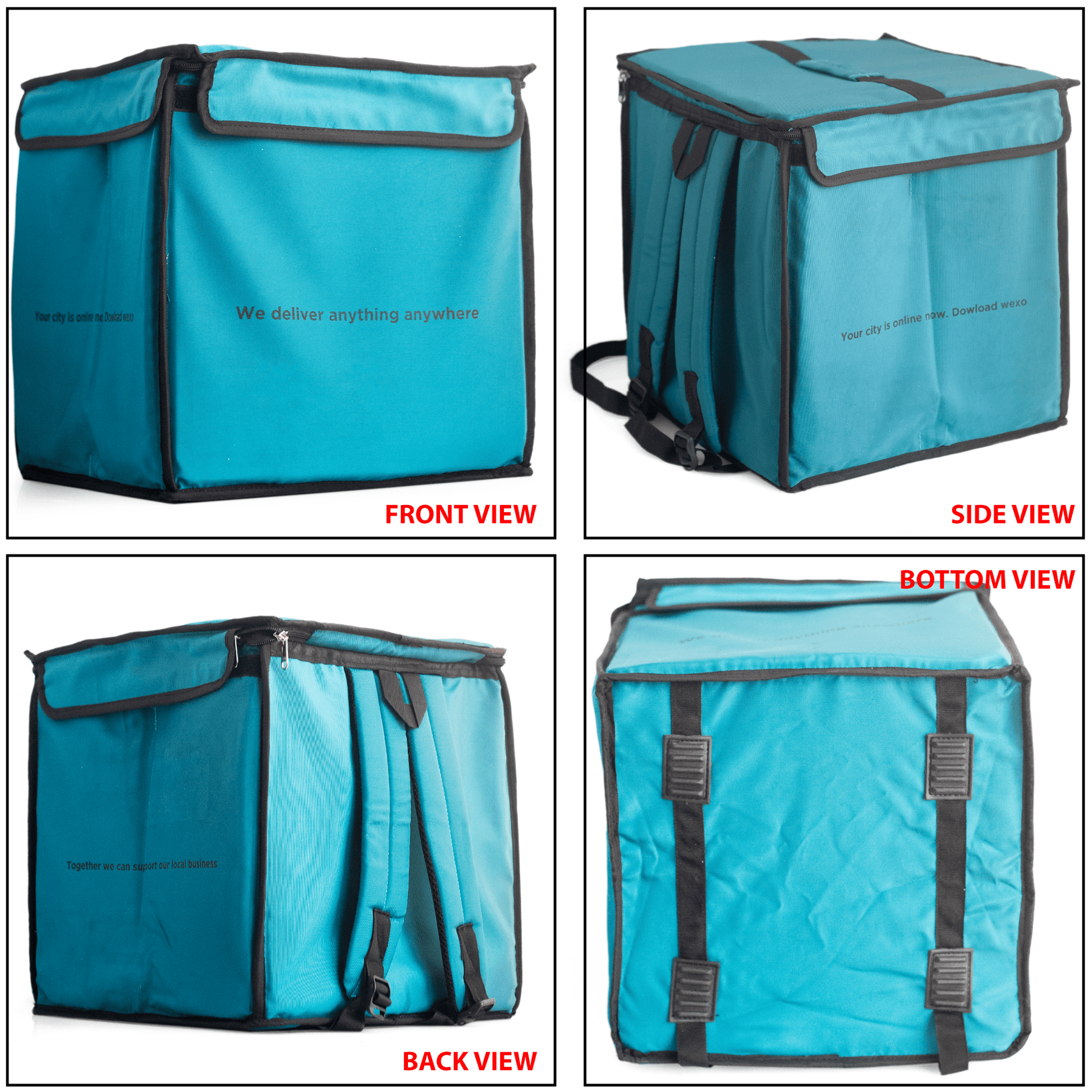 Insulated Delivery Bag with Adjustable Straps, Aluminum Coating & Double Closure System - OZO Bags