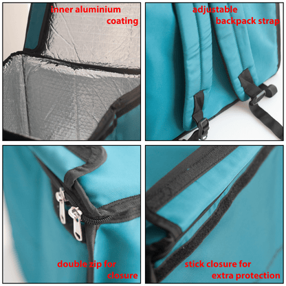 Insulated Delivery Bag with Adjustable Straps, Aluminum Coating & Double Closure System - OZO Bags
