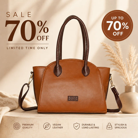 Luxury Women's Designer Handbag – OZO Stylish PU Leather Shoulder Bag with Top Handle & Sling Strap for Office, Casual & Party Use - OZO Bags