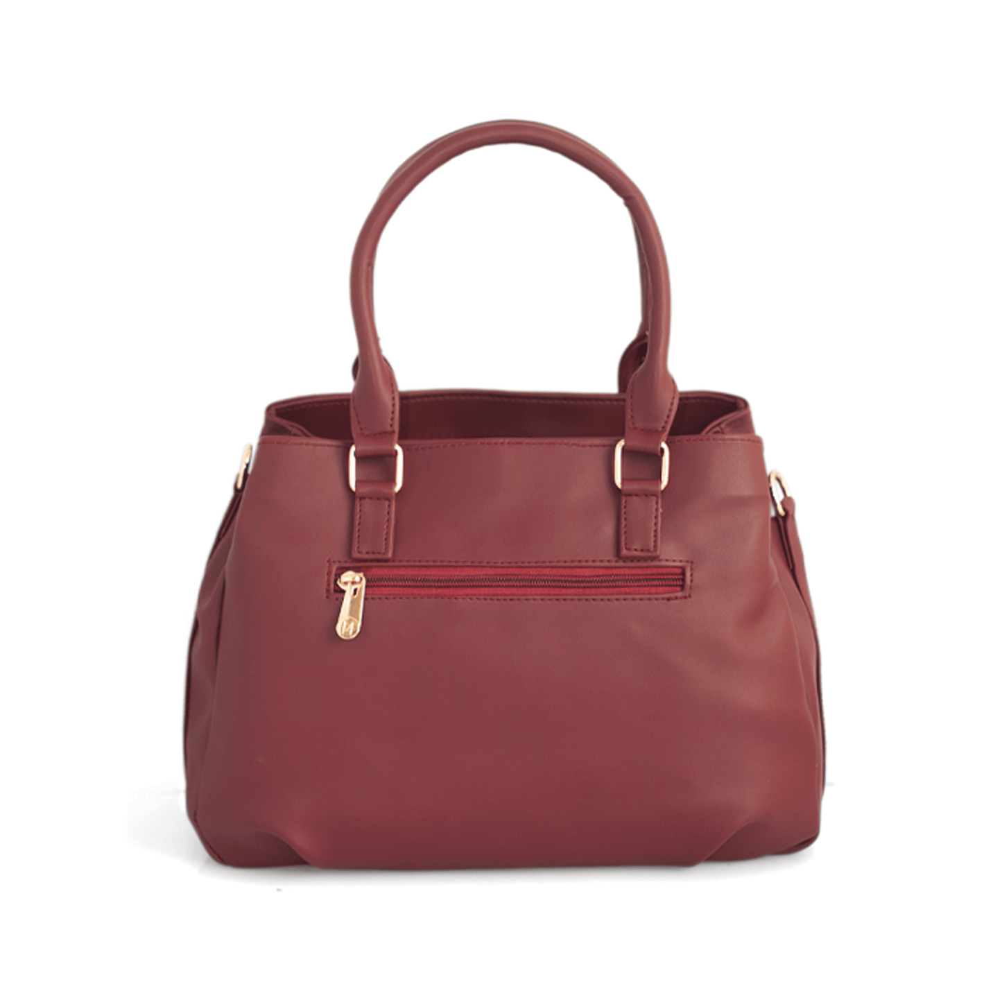 Maroon Vegan Leather Hand Bag with Sling - Detachable Strap, Spacious Compartments, Daily Use & Work Bag - OZO Bags