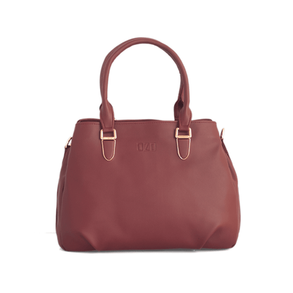 Maroon Vegan Leather Hand Bag with Sling - Detachable Strap, Spacious Compartments, Daily Use & Work Bag - OZO Bags