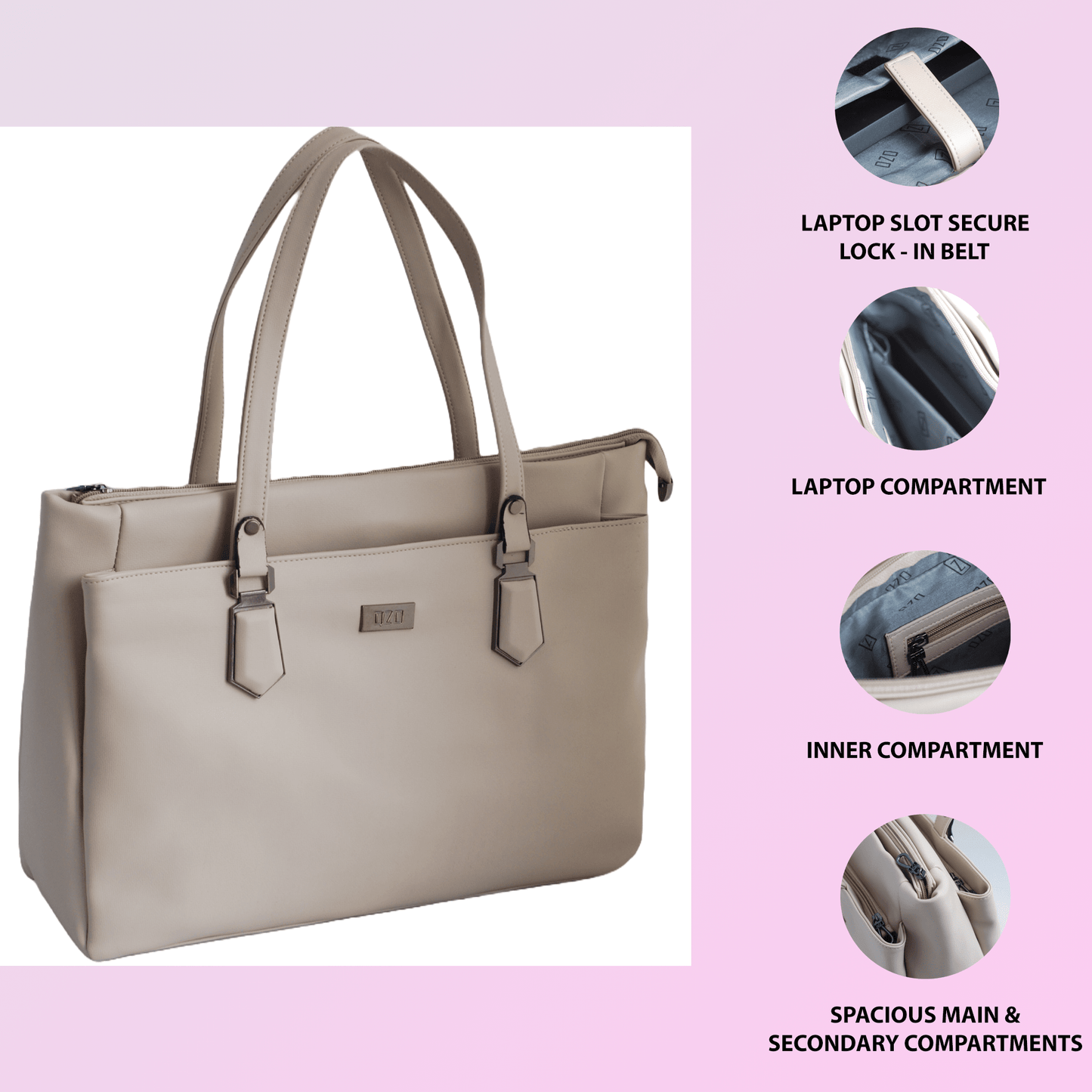 OZO Elegant Women's Laptop Bag - Spacious, Secure & Multi-Compartment Work Tote for Laptops, Tablets & Essentials - OZO Bags