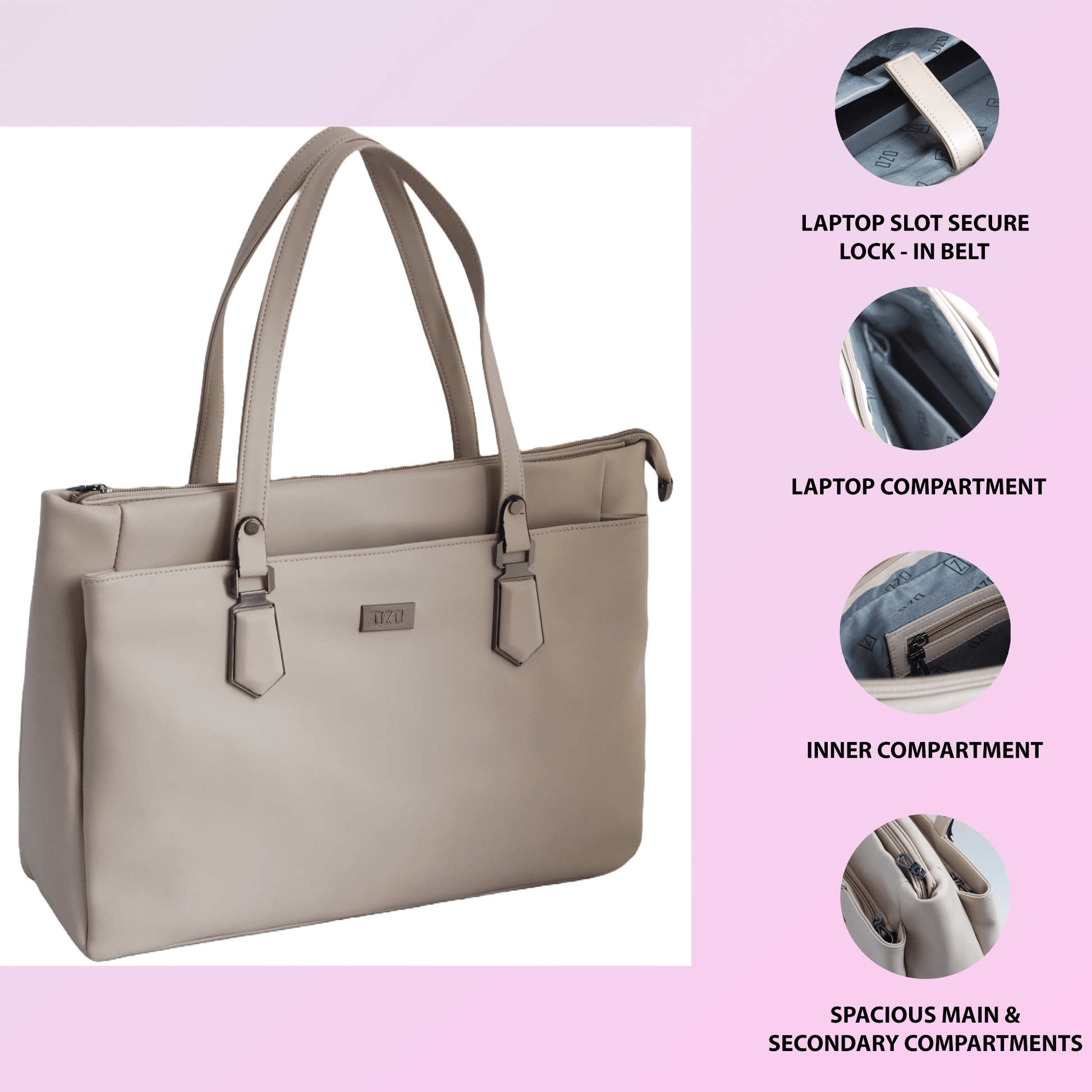 OZO Elegant Women's Laptop Bag - Spacious, Secure & Multi-Compartment Work Tote for Laptops, Tablets & Essentials - OZO Bags