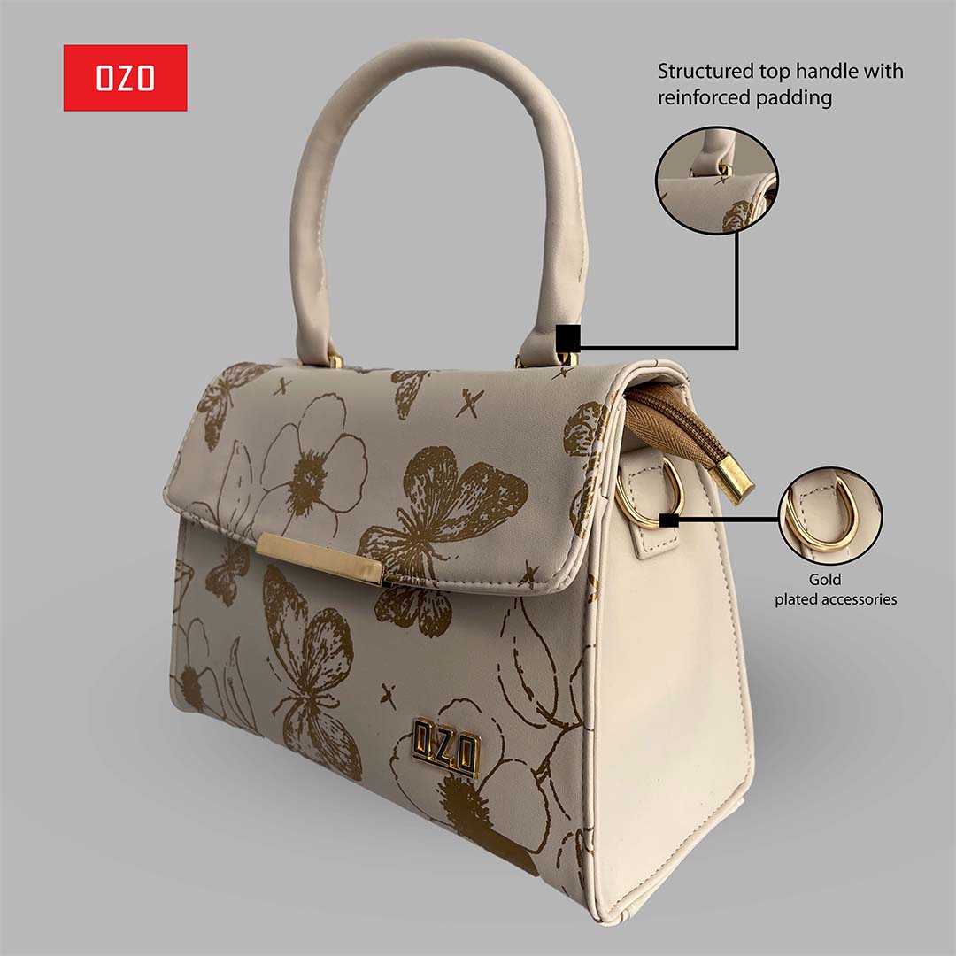 OZO Golden Bloom Vegan Leather Sling Bag - OZO Bags