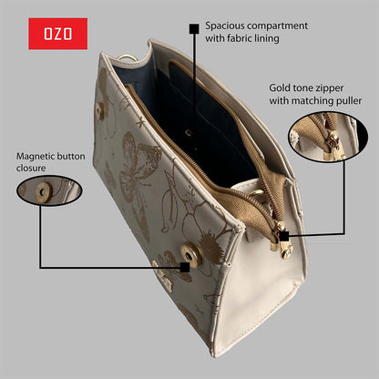 OZO Golden Bloom Vegan Leather Sling Bag - OZO Bags