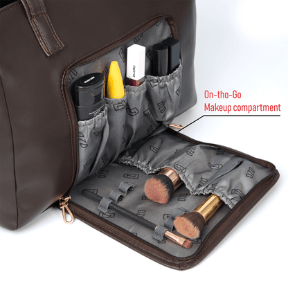 OZO Ladies Fashion Handbag with On-the-Go Makeup Compartment, 15.6 inch Laptop Sleeve and Secure Zipper Pockets - OZO Bags