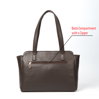 OZO Ladies Fashion Handbag with On-the-Go Makeup Compartment, 15.6 inch Laptop Sleeve and Secure Zipper Pockets - OZO Bags
