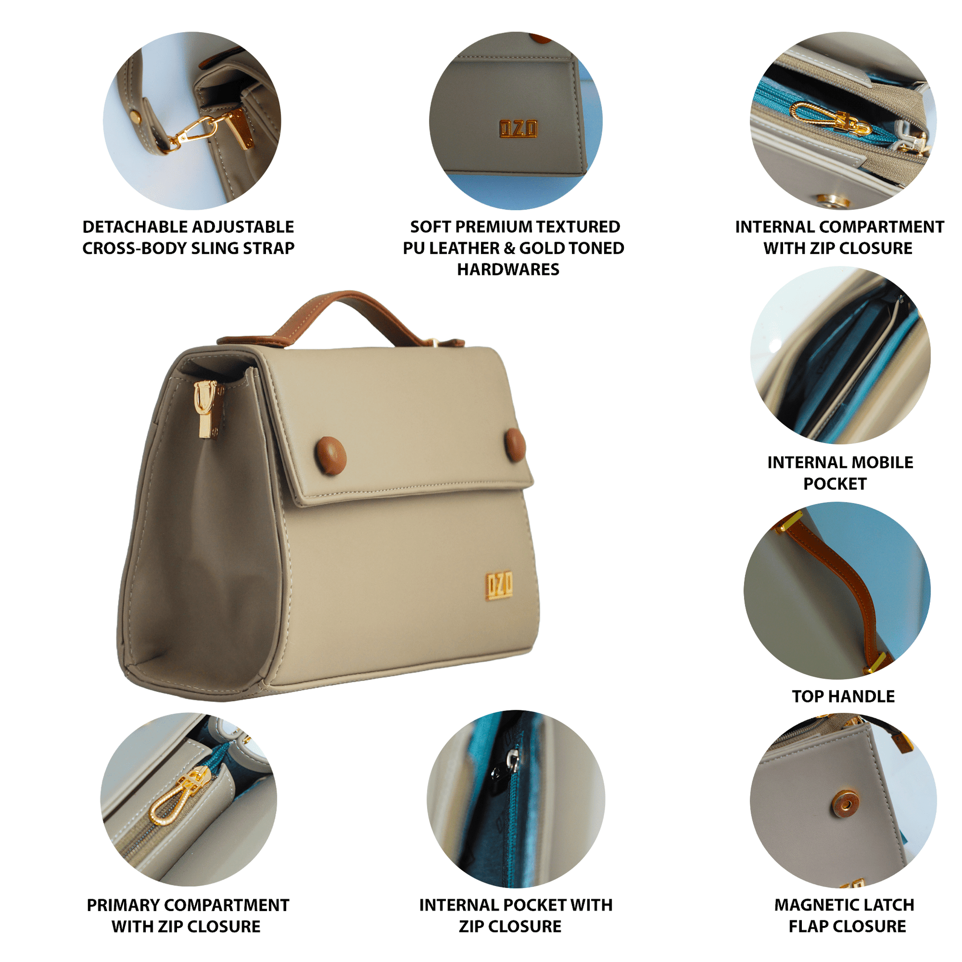 OZO ladies handbags with sling bag - OZO Bags