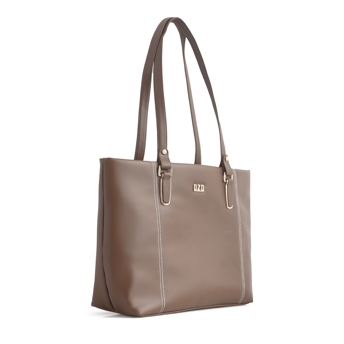 OZO Olive Vegan Leather Tote Bag – 15.5″ Laptop Friendly, Cushioned Handles & Gold Hardware - OZO Bags